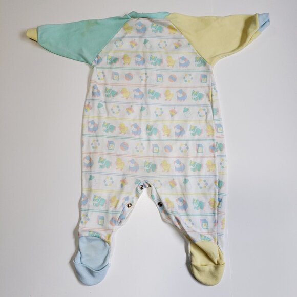 Vintage Little Me 90s Graphic Baby Sleeper Romper Pajamas Size 3-6 M - Picture 4 of 10